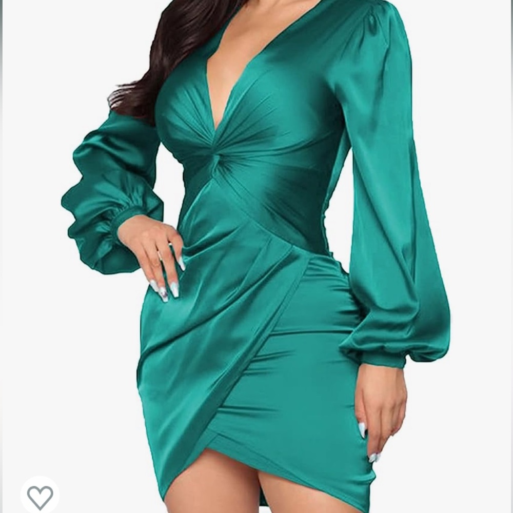 Long Sleeve Twist Front Mini Dress